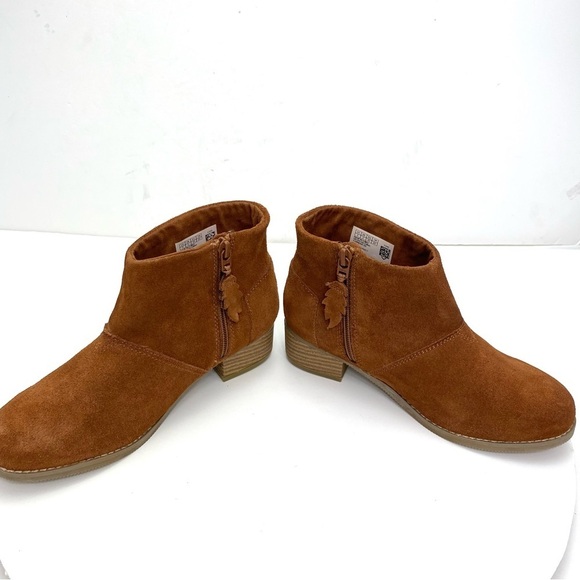 TOMS Leila Kids Suede Ankle Boots in Tan Brown Size 3 Kids Style 10010670 - Picture 8 of 10